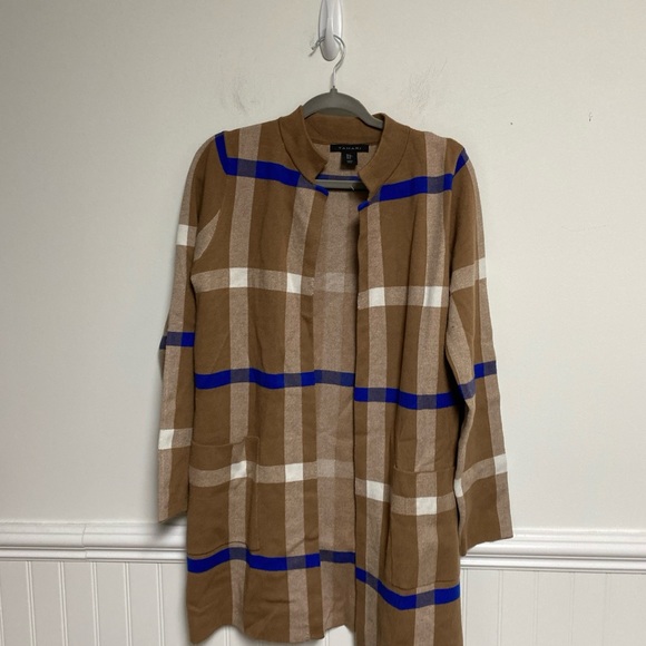 Tahari Carmel long Cardigan Sweater Open front Size M - Picture 2 of 5